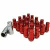 M12 X 1.25mm Aluminum Wheel Lug Nuts 20Pcs w/ Lock Fit WRX STI BRZ Forester Red