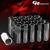 FOR CAMRY/CELICA/COROLLA 20X EXTENDED ACORN TUNER WHEEL LUG NUTS+LOCK+KEY BLACK