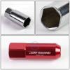 20pcs M12x1.5 Anodized 60mm Tuner Wheel Rim Locking Acorn Lug Nuts+Key Red