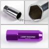 20X RACING RIM EXTENDED ACORN TUNER  WHEEL LOCK LUG NUTS+1X ADAPTER KEY PURPLE #5 small image