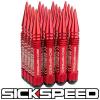 SICKSPEED 16 PC RED 5 1/2&#034; LONG SPIKED STEEL LOCKING LUG NUTS 12X1.25 L11