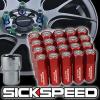 SICKSPEED 20 RED/POLISHED CAP ALUMINUM 60MM LOCKING LUG NUTS WHEELS 12X1.25 L12