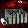 20X RACING RIM EXTENDED ACORN TUNER  WHEEL LOCK LUG NUTS+ADAPTER KEY GUNMETAL