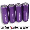SICKSPEED 4 PC PURPLE/POLISHED CAPPED ALUMINUM EXTENDED LUG NUTS 1/2x20 L25 #1 small image