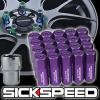 SICKSPEED 20 PC PURPLE CAPPED EXTENDED TUNER 60MM LOCKING LUG NUTS 14X1.5 L19