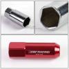 20 PCS T-6061 ALUMINUM RED M12X1.5 EXTENDED WHEEL/RIM LUG NUTS KEY KIT