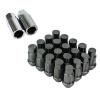 Type-4 50mm Wheel Rim Closed End Lug Nuts 20 PCS Set M12 X 1.5 GUN METAL w/ LOCK