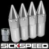 4 POLISHED SPIKED ALUMINUM EXTENDED TUNER 60MM LOCKING LUG NUTS WHEEL 12X1.5 L01 #1 small image