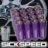 16 PURPLE/24K GOLD CAPPED ALUMINUM 60MM EXTENDED LOCKING LUG NUTS 12X1.5 L16 #1 small image