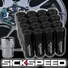 16 BLACK CAPPED ALUMINUM 60MM EXTENDED TUNER LOCKING LUG NUTS WHEELS 12X1.5 L16