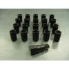 12x1.5 Steel Lug Nuts 20 Piece Set Lock Key Black Tuner Lugs Open End Ford Chevy #1 small image