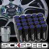 20 BLACK/BLUE CAPPED ALUMINUM 60MM EXTENDED TUNER LOCKING LUG NUTS 12X1.5 L07 #1 small image