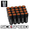 20 BLACK/ORANGE CAP ALUMINUM EXTENDED 60MM LOCKING LUG NUTS WHEELS 12X1.5 L17