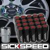 20 BLACK/RED CAPPED ALUMINUM EXTENDED 60MM LOCKING LUG NUTS WHEELS 12X1.5 L17