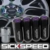 SICKSPEED 4 PC BLACK/PURPLE CAP ALUMINUM LOCKING LUG NUTS WHEELS 12X1.25 L15