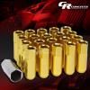 FOR DTS/STS/DEVILLE/CTS 20X EXTENDED ACORN TUNER WHEEL LUG NUTS+LOCK+KEY GOLD #1 small image