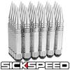 SICKSPEED 24 PC POLISHED 5 1/2&#034; LONG SPIKED STEEL LOCKING LUG NUTS 12X1.25 L13