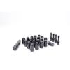 20 Black Spline Locking Lug Nuts 12x1.5 | 4 Black Aluminum Valve Stems | NEW #2 small image