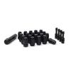 20 Black Spline Locking Lug Nuts 12x1.5 | 4 Black Aluminum Valve Stems | NEW #3 small image