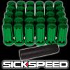 32 PC GREEN 51MM SPLINE DRIVE LOCKING LUG NUTS W/KEY FOR WHEELS/RIMS 14X1.5 L06