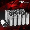 FOR CAMRY/CELICA/COROLLA 20X EXTENDED ACORN TUNER WHEEL LUG NUTS+LOCK+KEY SILVER