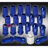 UNIVERSAL 12X1.5 LOCKING LUG NUTS WHEELS EXTENDED ALUMINUM 20 PIECES SET BLUE