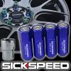 4 BLUE/POLISHED CAPPED ALUMINUM EXTENDED TUNER 60MM LOCKING LUG NUTS 12X1.5 L01 #1 small image