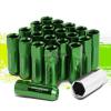 20 X M12 X 1.5 EXTENDED ALUMINUM LUG NUT+ADAPTER KEY CAMRY/CELICA/COROLLA GREEN