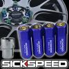 SICKSPEED 4 PC BLUE/24K GOLD CAP ALUMINUM LOCKING LUG NUTS WHEELS 12X1.25 L15