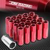 FOR CAMRY/CELICA/COROLLA 20 PCS M12 X 1.5 ALUMINUM 60MM LUG NUT+ADAPTER KEY RED