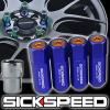 4 BLUE/ORANGE CAPPED ALUMINUM EXTENDED TUNER LOCKING LUG NUTS WHEELS 12X1.5 L20