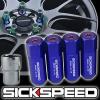 4 BLUE/PURPLE CAPPED ALUMINUM EXTENDED 60MM LOCKING LUG NUTS WHEELS 12X1.5 L01