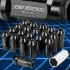 20pcs M12x1.5 Anodized 50mm Tuner Wheel Rim Acorn Lug Nuts IS250/GS460 Black