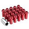 RED 50MM ALUMINUM WHEEL RIM LOCK ACORN TUNER LUG NUT+KEY CAMARO/IMPALA/AVEO