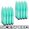 SICKSPEED 32 PC MINT GREEN 5 1/2&#034; SPIKED STEEL EXTENDED LOCKING LUG NUTS 14X2