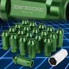 20pcs M12x1.5 Anodized 50mm Tuner Wheel Rim Acorn Lug Nuts Camaro/Aveo Green