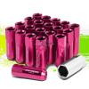 20 X M12 X 1.5 EXTENDED ALUMINUM LUG NUT+ADAPTER KEY DTS STS DEVILLE CTS PINK #1 small image
