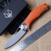 Smooth Open Hunting Orange G10 Handle D2 Plain Edge Tactical Knife Bearing Camp #1 small image