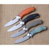 Smooth Open Hunting Orange G10 Handle D2 Plain Edge Tactical Knife Bearing Camp #4 small image