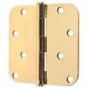 Stanley RD758-4 Polished Brass 4&#034; x 4&#034; Plain Bearing 5/8&#034; Radius Corner Mortise