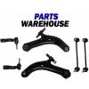 6 Pc Kit Front Lower Control Arms and Ball Joint Assembly Tie Rod End Ends Links