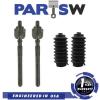 Both (2) New Honda Civic Inner Tie Rod Ends + 2 Rack and Pinion Boots 1996-2000