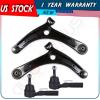 4 Pcs Suspension Ball Joint Control Arm Tie Rod Ends for 2007-2012 Dodge Caliber