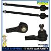 4 Pc Kit Front Left Right Inner &amp; Outer Tie Rod Ends For Kia Rio 01-05