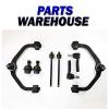 8 Piece Kit Upper &amp; Lower Control Arms Ball Joints Inner Outer Tie Rod Ends C...