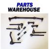 10 Piece Kit Inner &amp; Outer Tie Rod Ends, Adjusting Sleeves, Sway Bar Links, C...