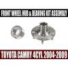 Fits:Toyota Camry 4CYL Front Wheel Hub &amp; Bearing Kit Assembly 2004-2009