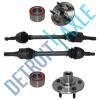 Rear Left &amp; Right CV Axle Drive Shaft + 2 Wheel Hub and Bearing Assembly NO ABS