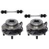 4 Pc Kit Front Wheel Hub &amp; Bearing Assembly &amp; Sway Bar Link 4WD ABS 1Yr Warranty