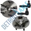 NEW 4pc Front Wheel Hub and Bearing Assembly Rear-Wheel ABS + Outer Tie Rod 2WD